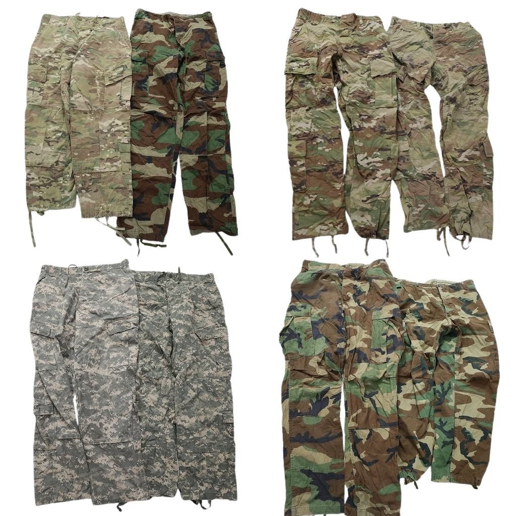 古着卸 まとめ売り 米軍実物 フィールドパンツ ミリタリー 8枚セット (メンズ Ｍ ) ウッドランド マルチカム デジカモ 中古 古着 MY6297