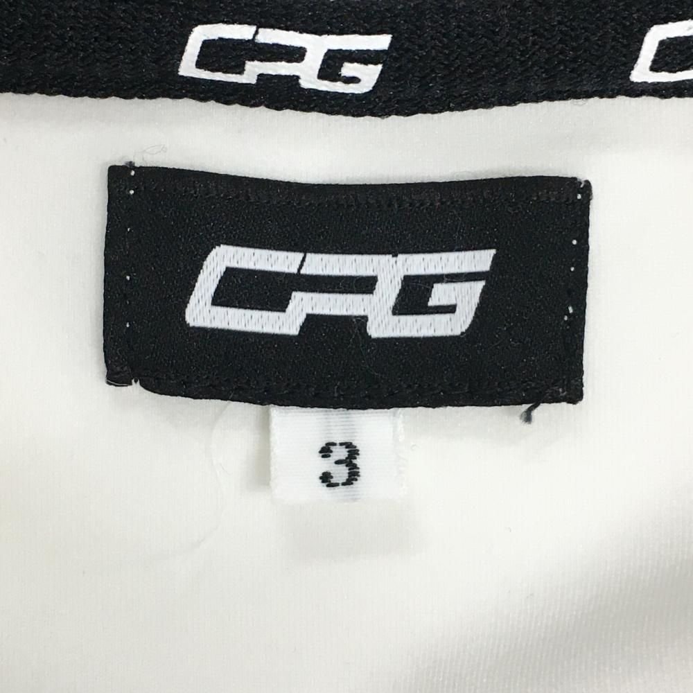 【美品】CPG トレーナー 白×黒 フロントロゴ シリコンワッペン メンズ 3(L) ゴルフウェア 2023年モデル CPG 美品】CPG トレーナー 白×黒 フロントロゴ シリコンワッペン