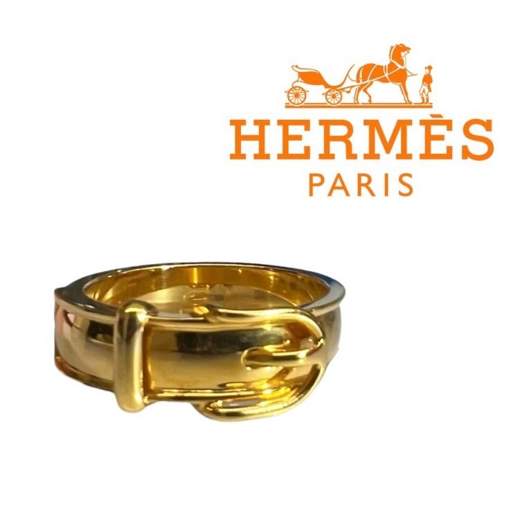 未使用】エルメス HERMES スカーフリング ベルトモチーフ