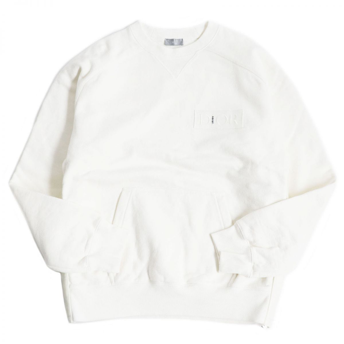 □21AW DIOR×sacai ディオール オム サカイ 213J643A0687 ロゴワッペン スウェットシャツ|トレーナー アイボリー S 伊製