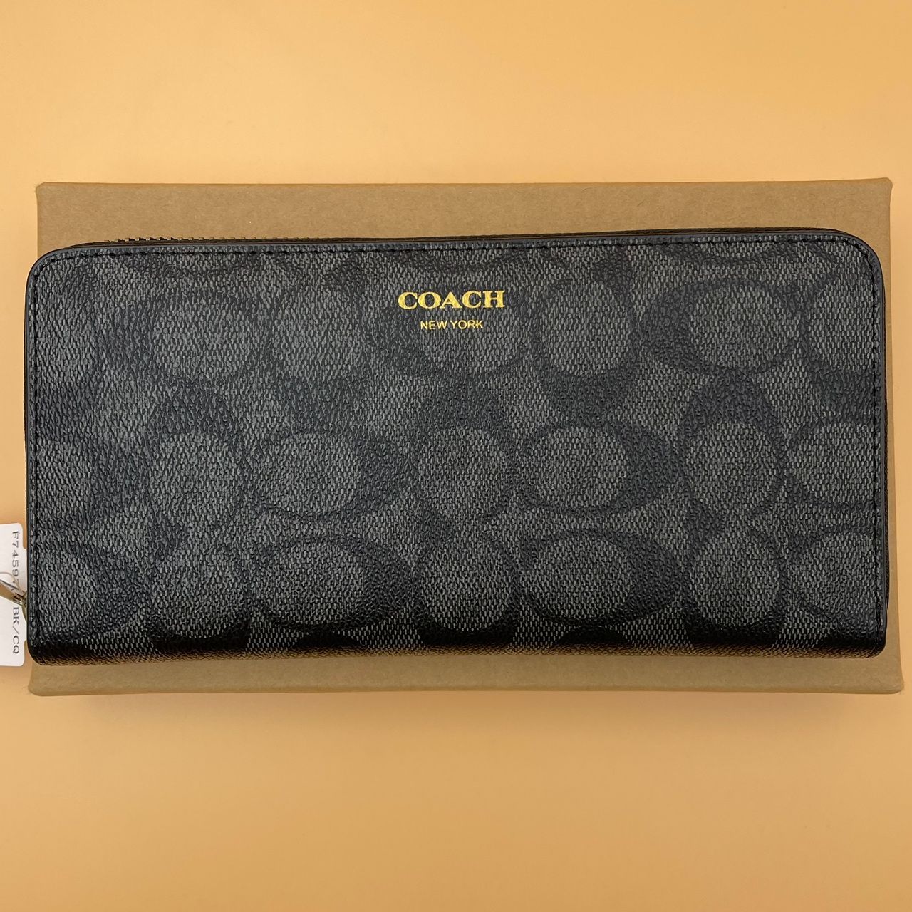 未使用】COACH コーチ 長財布 F74597 BK/CQ シグネチャー