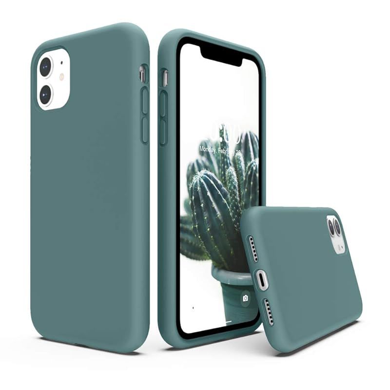 新品　SURPHY iPhone 11 ケース シリコン， 6.1インチ対応(2019)アイフォン11 シリコンケース 耐衝撃 落下防止 防指紋 超軽量 全面保護 カバー ソフト ワイヤレス充電対応 (サボテングリーン)
