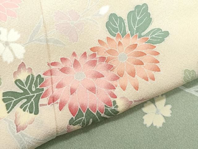 平和屋着物○訪問着 友禅 枝花文 暈し染め 正絹 逸品 CAAZ0960vf