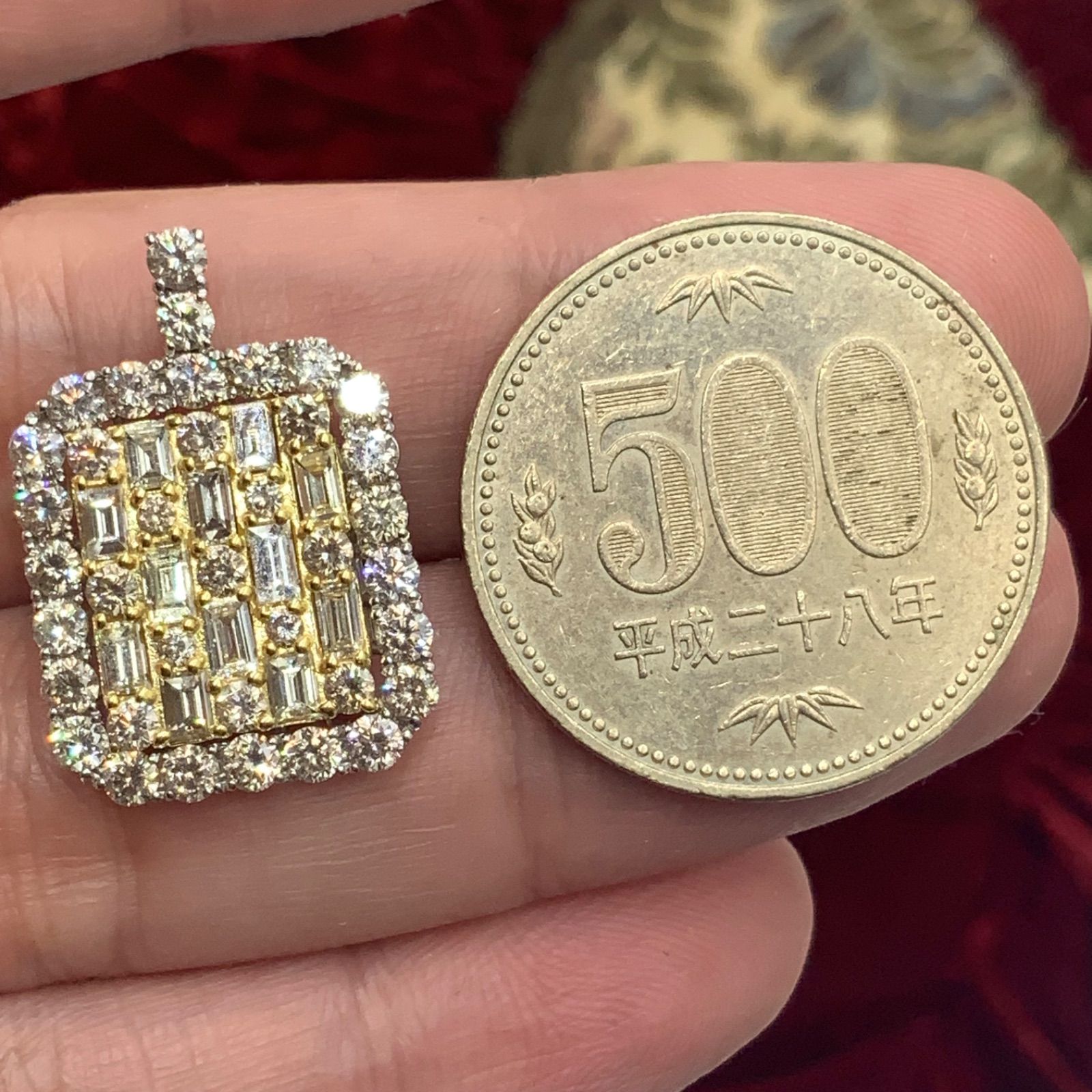 K18pt950 ペンダント ダイヤ 3ct 4.2g - メルカリ