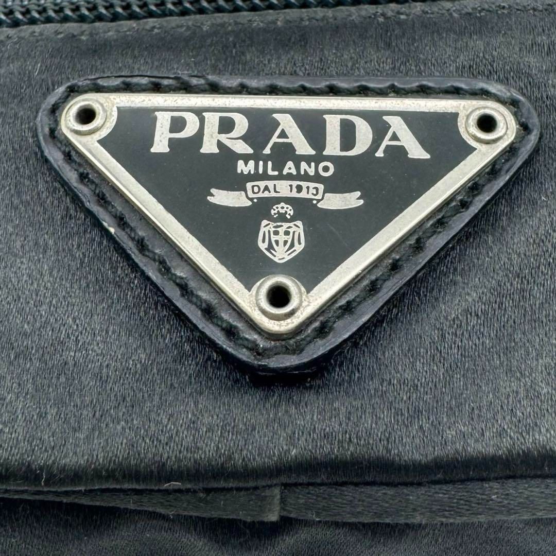 プラダ サテン ミニ マルチポーチ コスメケース 小物入れ レディース ブラック PRADA プラダ サテン ミニ マルチポーチ コスメケース 小物入れ