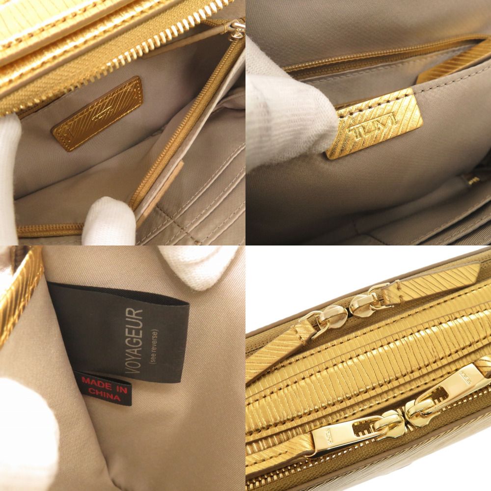 未使用品 マイラ クロスボディ ショルダーバッグ レザー ゴールド 0252