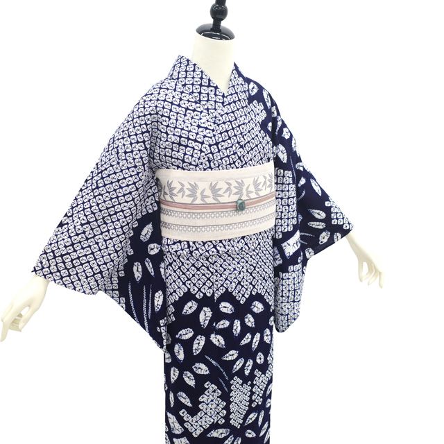 中古】 夏物 本場有松鳴海絞り 浴衣 リサイクル 有松 ゆかた