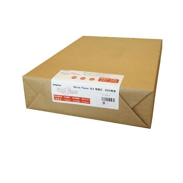 (まとめ) 長門屋商店 ホワイトペーパー B4 特厚口 110kg ナ-523 1冊(500枚)  