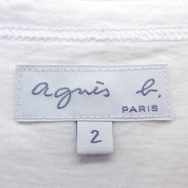 アニエスベー agnes b. Tシャツ カットソー ロゴ プリント 切替リブ