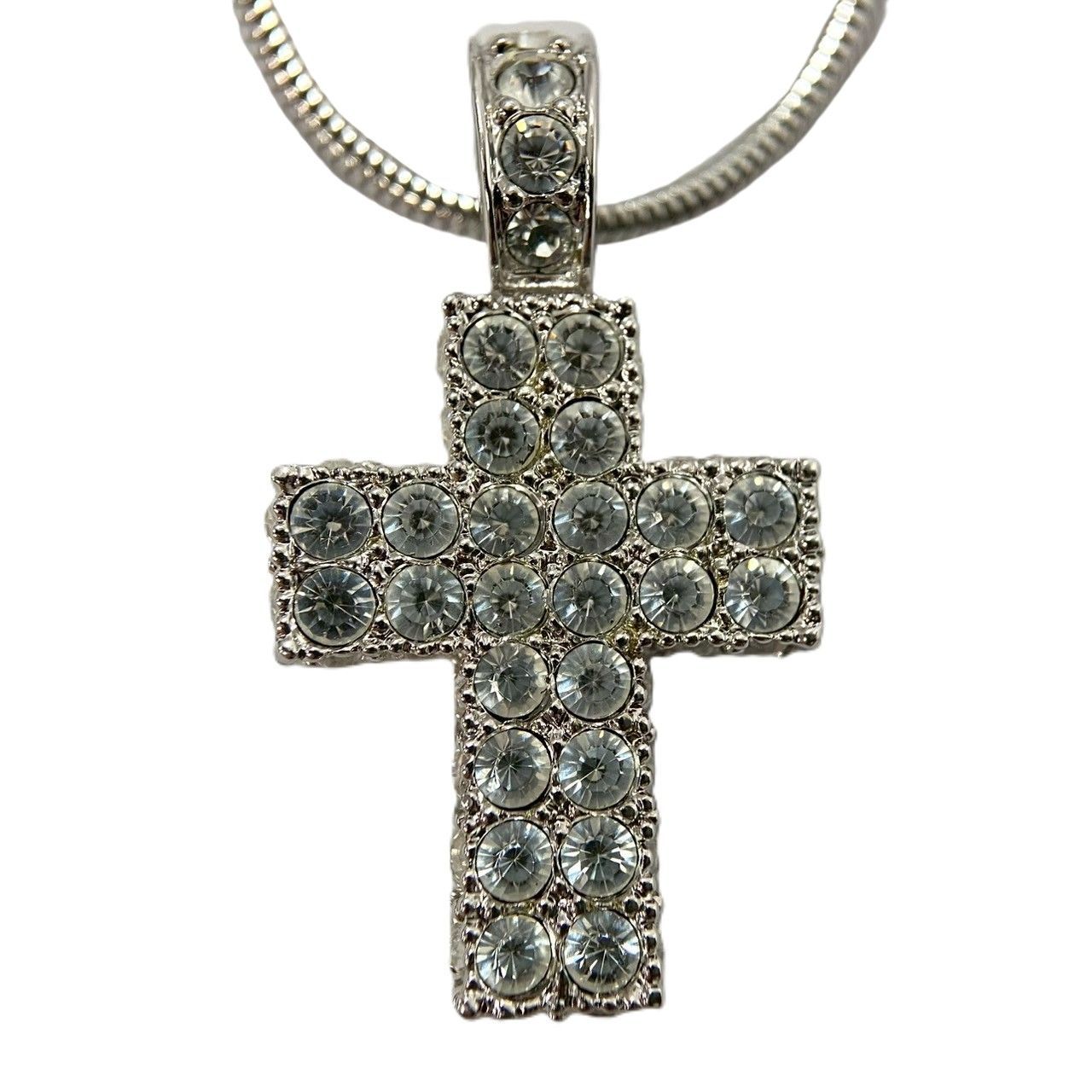 SWAROVSKI】ネックレス Cross/クロス シルバーカラー パヴェ ライン