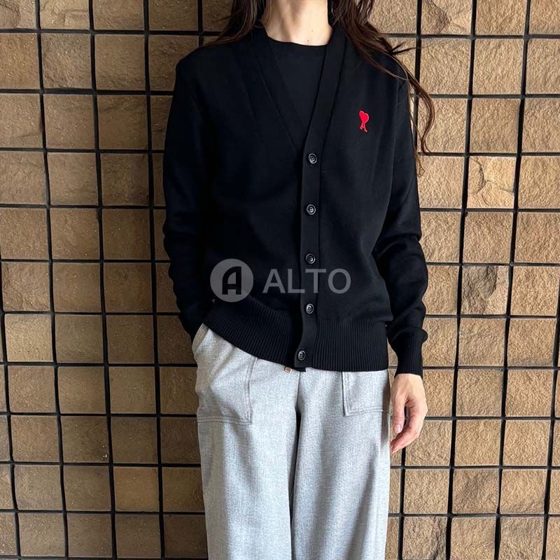ami paris アミパリス ハートロゴ刺繍 5B メリノウール ニット AMI