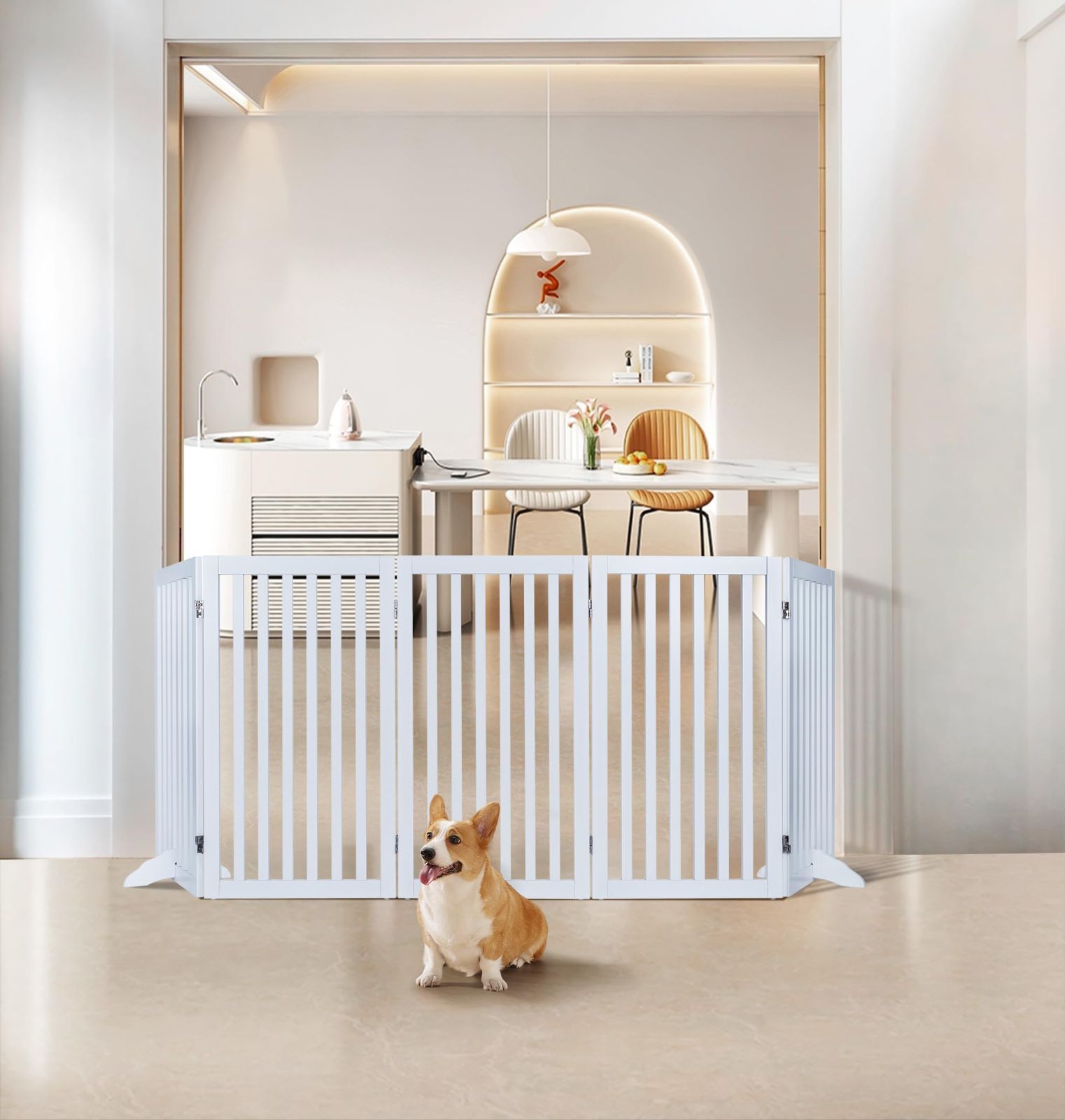 ハイタイプペットゲート置くだけ木製バリア