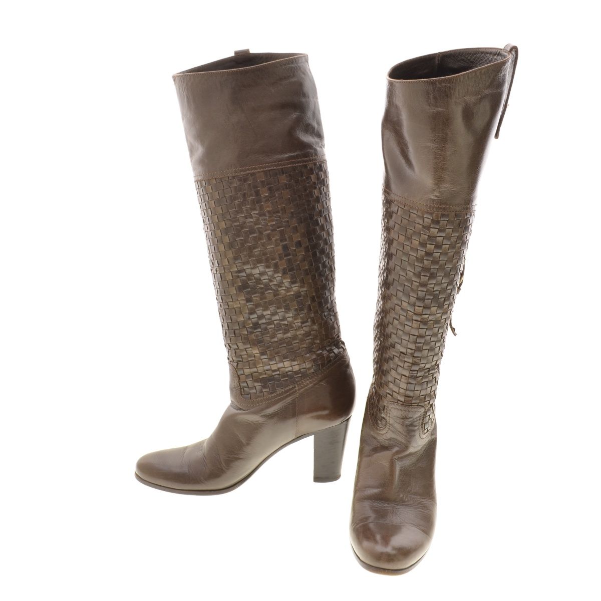 【PELLICO】メッシュレザーロングブーツ
