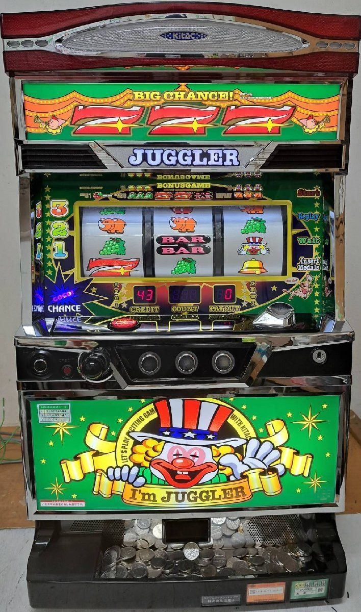 パチスロ 実機 ジャグラー ガール ミニ 卓上 ゲーム機 ...