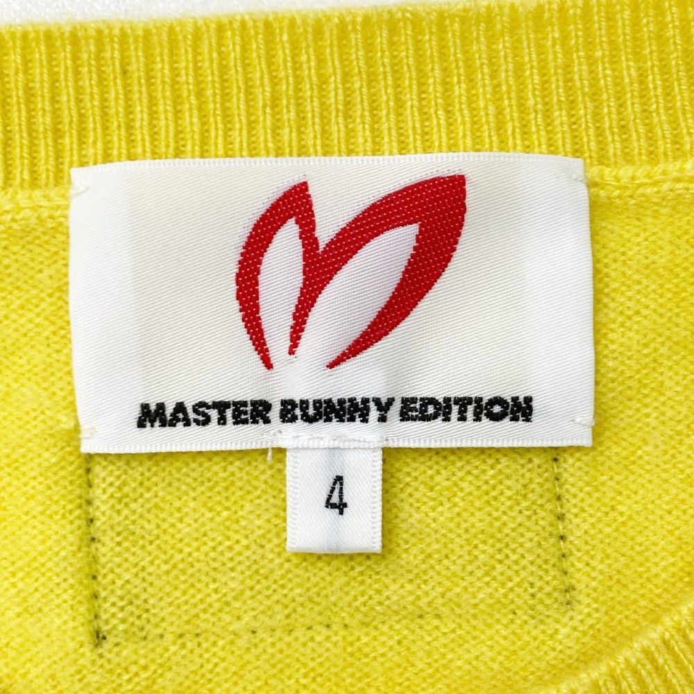 サイズ：4 MASTER BUNNY EDITION マスターバニーエディション  カシミヤニットセーター  イエロー系 [240101446637] ゴルフウェア メンズ ストスト サイズ：4 MASTER BUNNY EDITION マスターバニーエディション