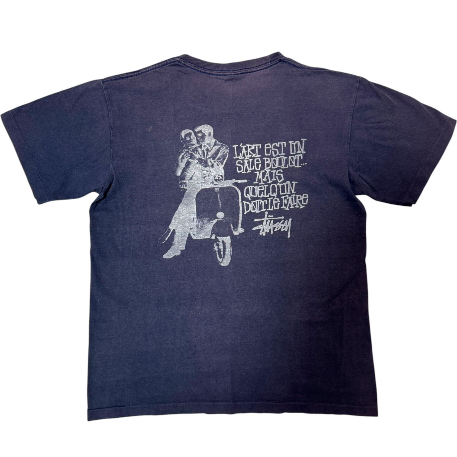 90s old stussy ローマの休日 Tシャツ Mサイズ USA製 黒タグ アート 