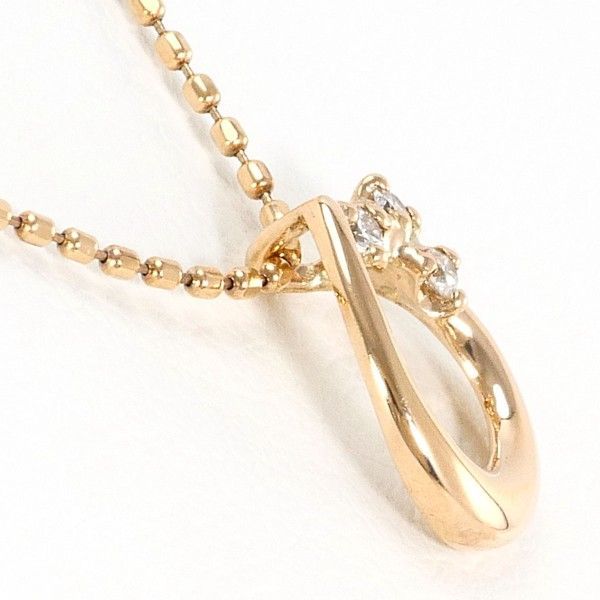 K10PG ネックレス necklace ダイヤ 0.03 総重量約1.3g 約39cm