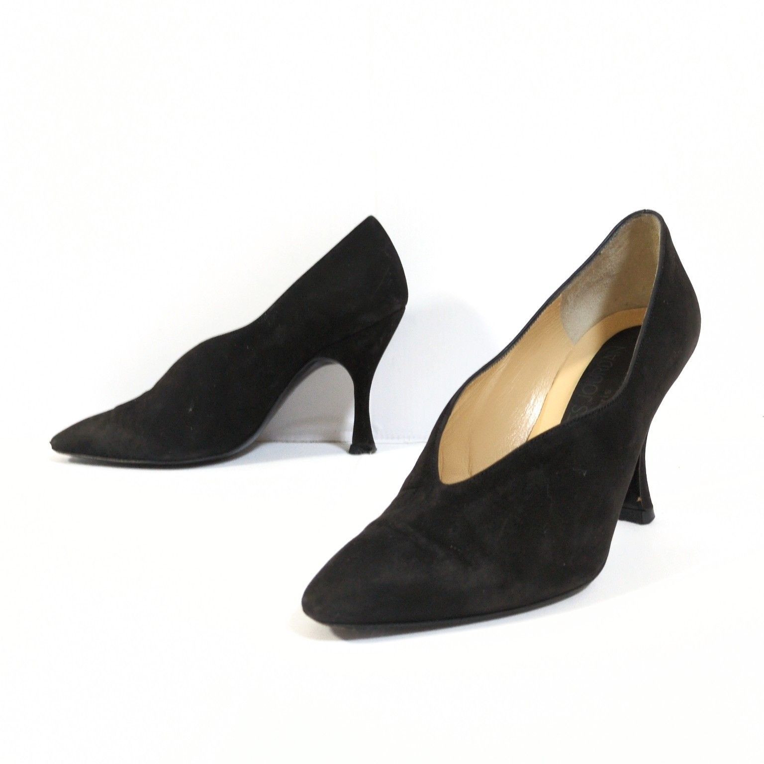 Made in France ◎ Elegant ◎ [CHARLES JOURDAN] Charles Jordan Pumps, High Heels, Paris 9B096F, Simple, Stylish, Beautiful, Formal, Adult Style, Black, Black, Size 51/2/M32467HH