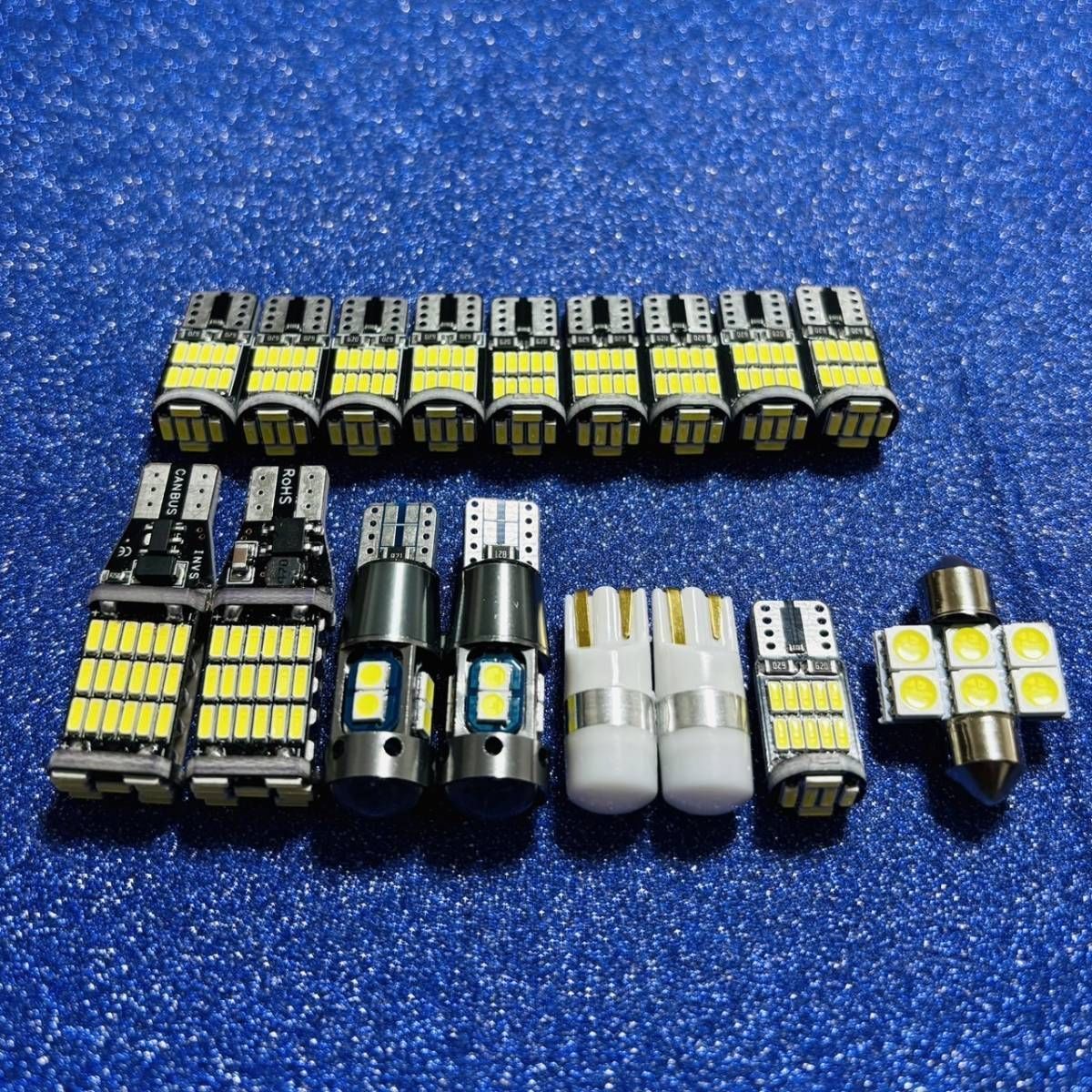 鬼爆光！17個セット 20系 ヴェルファイア T10 LED ルームランプ バックランプ ポジション ナンバー灯 ホワイト トヨタ カスタム パーツ 車検対応