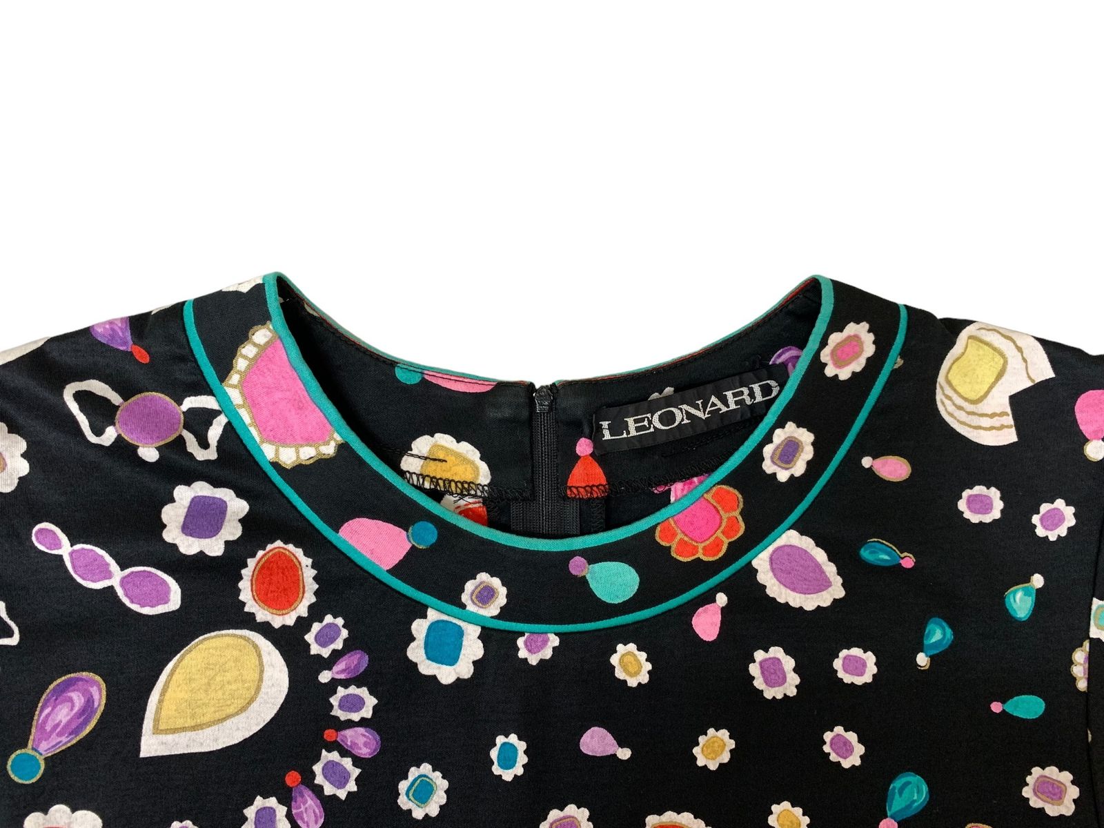 LEONARD (レオナール) Tシャツ カットソー トップス 花柄 総柄 半袖 M