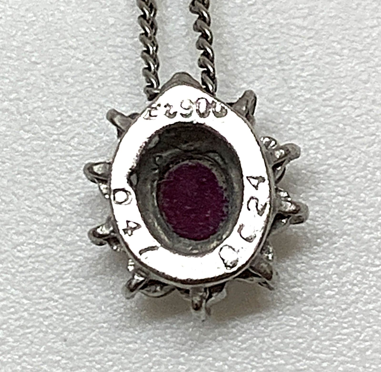 PT900 / PT850 コンビ 赤石 0.41ct ダイヤモンド 総計 0.24ct 