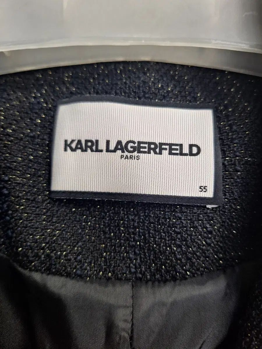 カールラガーフェルド ツイード ロング ベストコート —