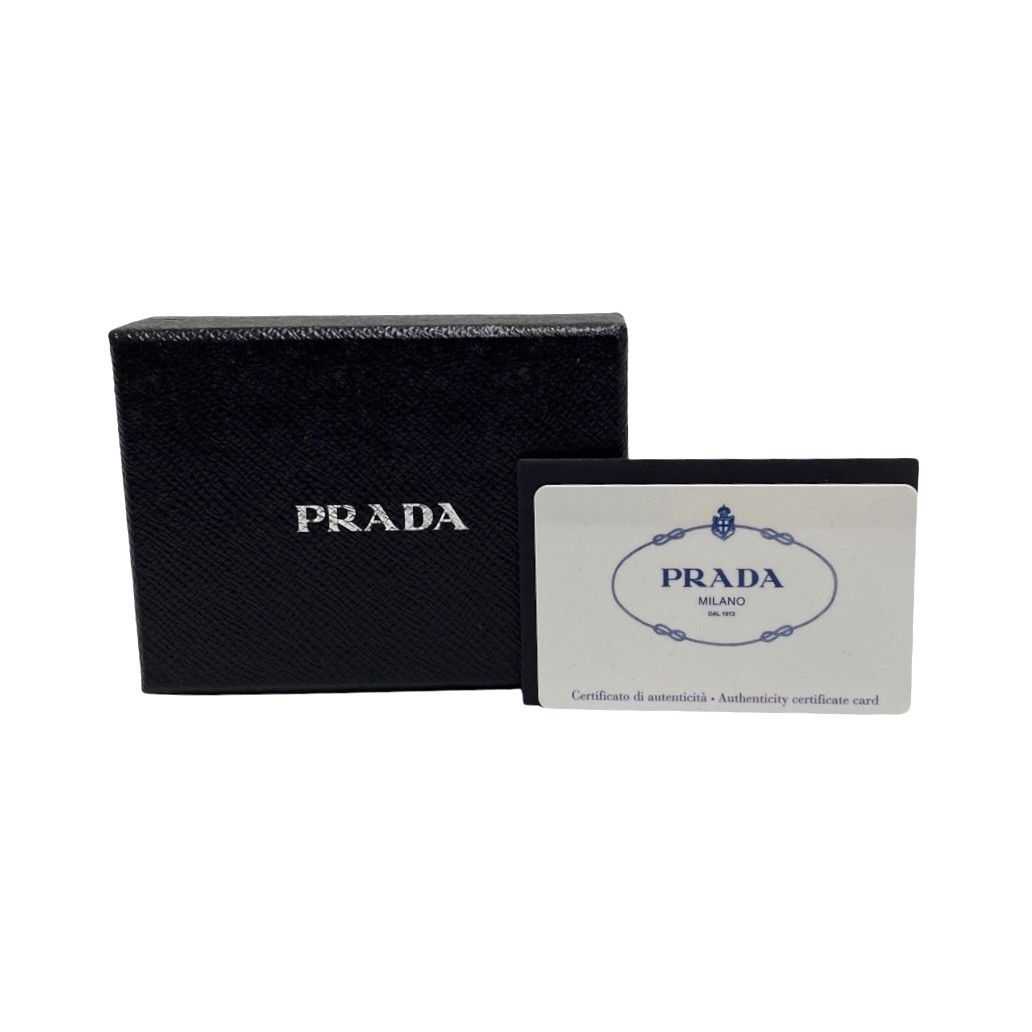 極 美品 希少品 保存箱付き PRADA プラダ ロゴ 金具 サフィアーノ