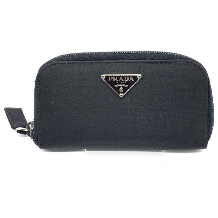 PRADA ナイロン ラウンドファスナー 6連 キーケース ブラック 三角プレート M604