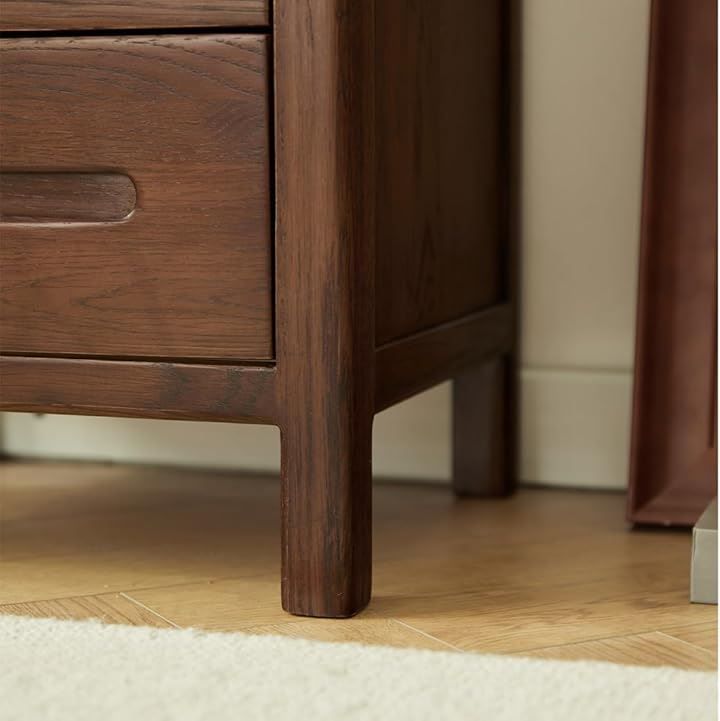 MU RONG ナイトテーブル アメリカオークウッド ベッドサイドテーブル ライトスタンド モダンなインテリア 鍵付き 木製 無垢材 完成品 ソファスタンドエンド ランプテーブル クルミ 鍵付き 幅45cmx奥37cmx高さ49cm MARWIL-DEMENAGEMENTS_CH