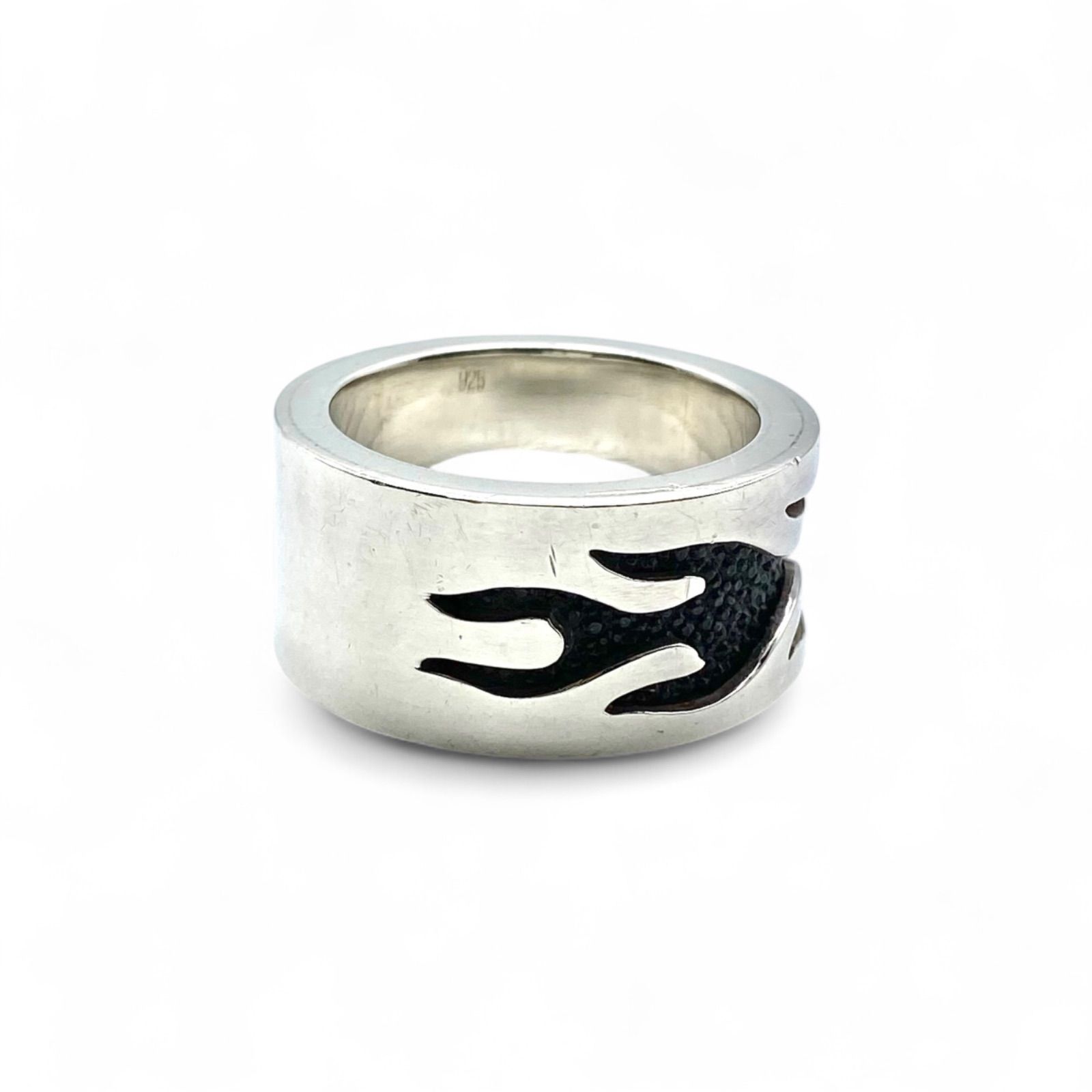 躍動する炎】ファイアパターン Silver 925 刻印 00s Vintage Ring