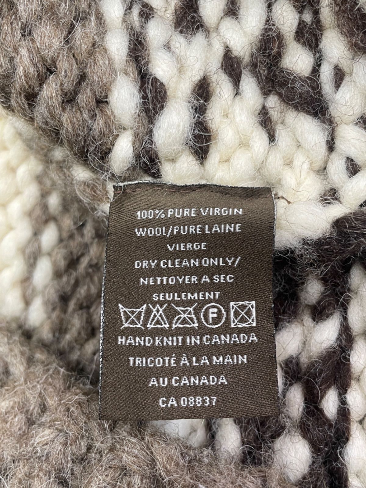 L カナダ製 Kanata カナタ カウチンニット フルジップ サンダーバード KANATA カナタ カウチン セーター ニット ハンドニット サンダーバード