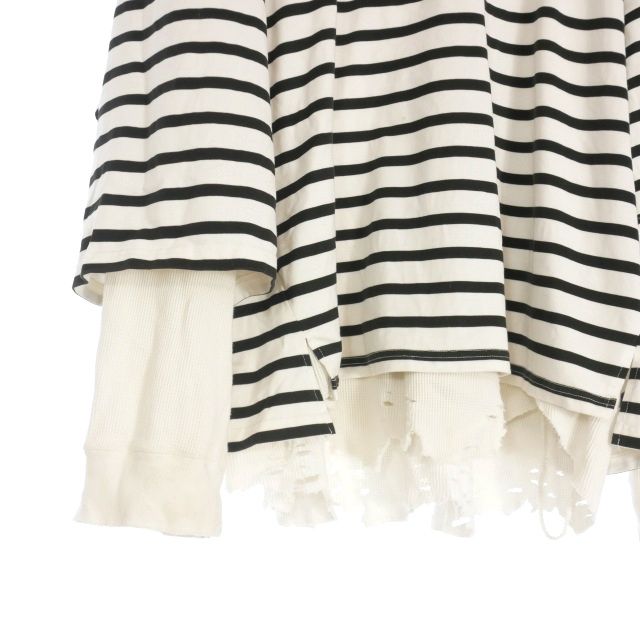 トップス 25SS ancellm BORDER LAYERED LS SHIR ANCELLM - BORDER LAYERED LS SHIRT | WHITE/RED | レイヤード