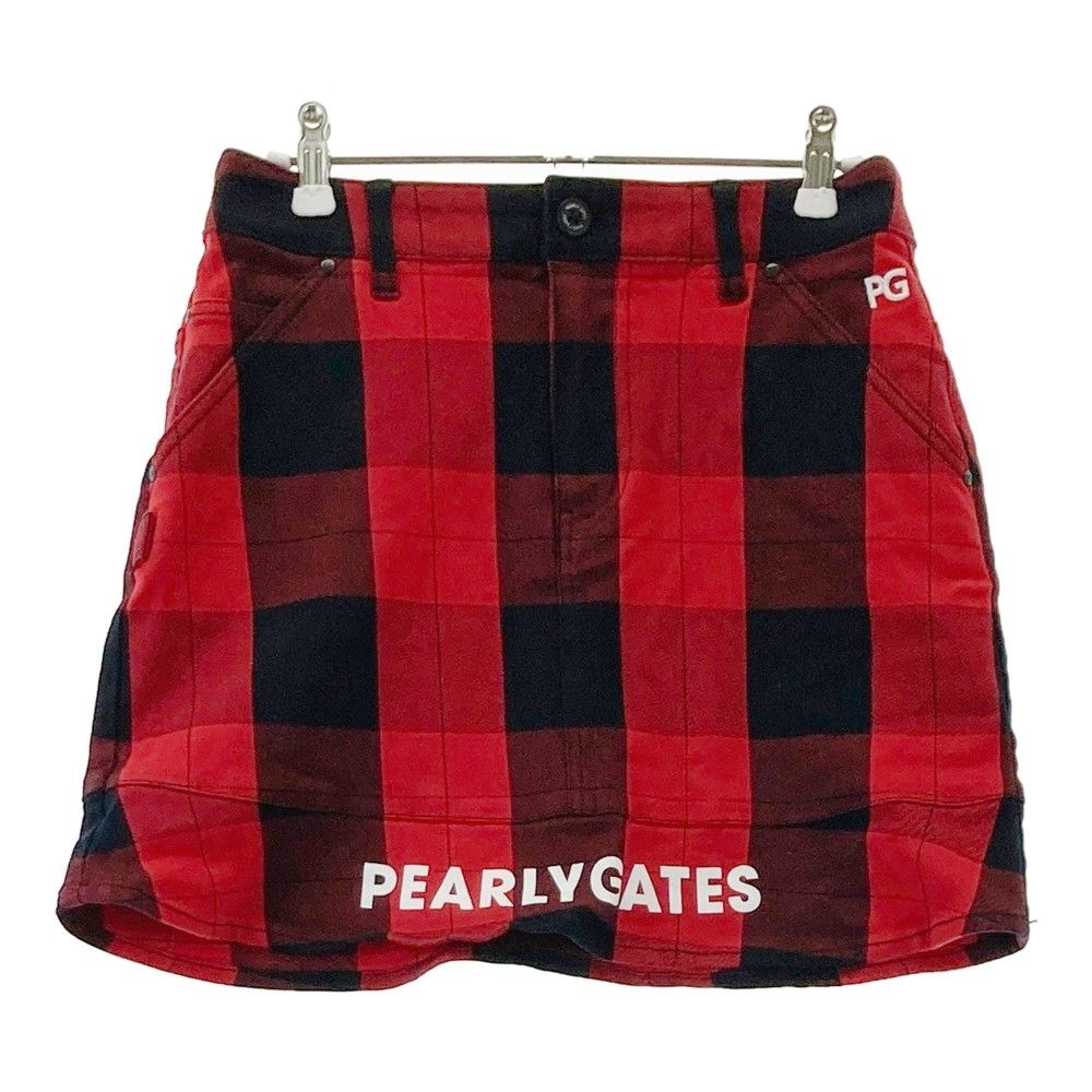 サイズ：0 PEARLY GATES パーリーゲイツ  ストレッチスカート チェック柄 レッド系 [240101426572] ゴルフウェア レディース ストスト サイズ：0 PEARLY GATES パーリーゲイツ ストレッチスカート