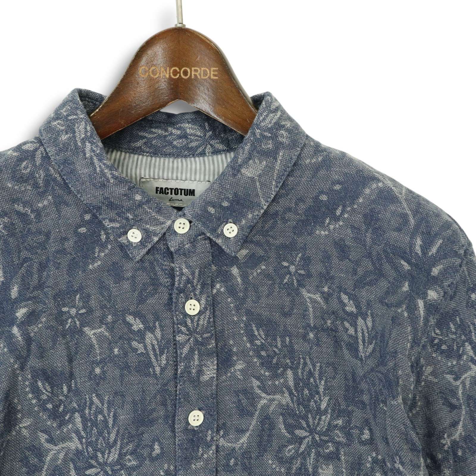 Supreme 花柄 総柄　ボタンダウンシャツ SUPREME All Over Print BD Shirt 白紺 M シュプリーム 長袖