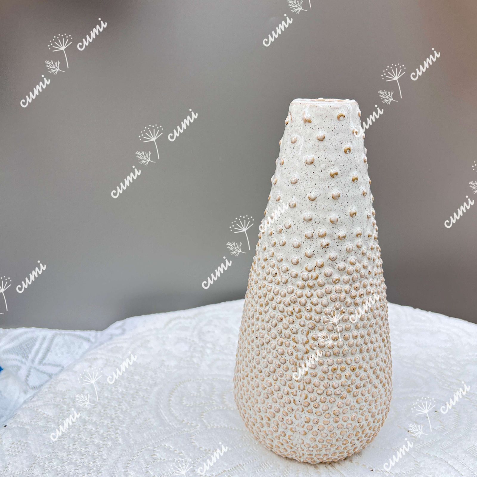 N0125【アメリカ】大 凹凸 花瓶  一輪挿し 高品質 室内 陶器 フラワーベース 激安 レア インテリア プレゼント 海外 盆栽 おすすめ プランター 人気 デザイン 観葉植物