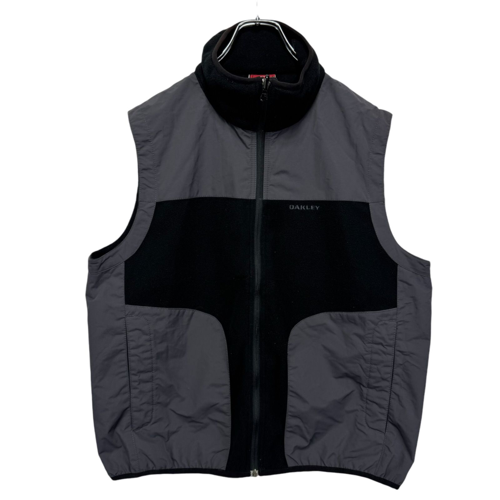 Oakley Logo Embroidery Fleece Nylon Vest Jacket オークリー フリース ナイロン ベスト ジャケット 刺繍ロゴ 古着