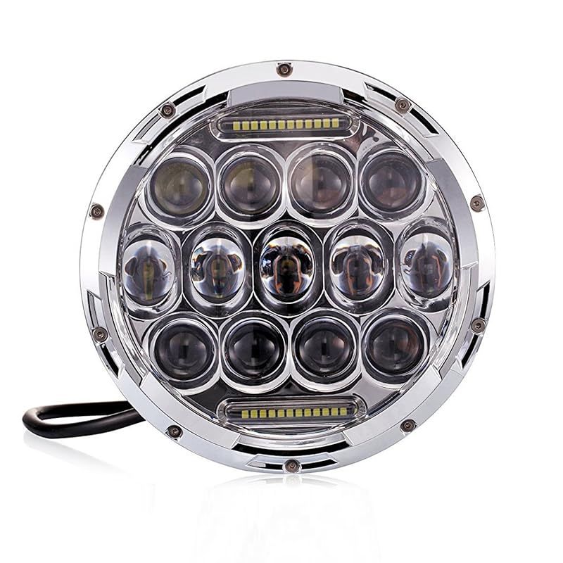 在庫セール Ranzek LEDヘッドライト 7インチ hi|loビーム 75W LEDラングラー DRL機能付き JK TJ LJ適用 高輝度 銀 1