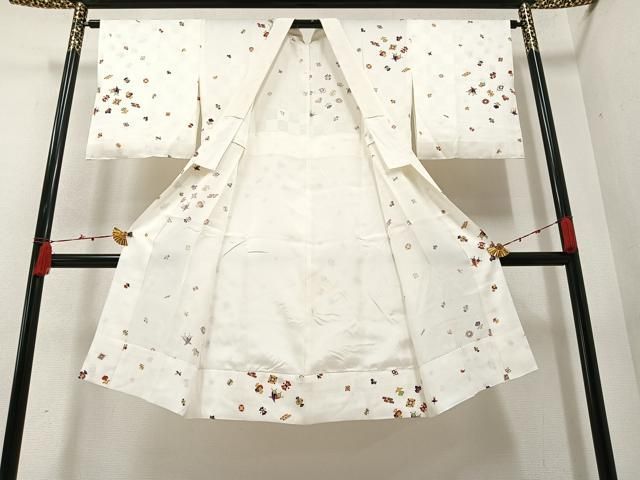 平和屋着物○長襦袢 袷 麻の葉文様 正絹 逸品 BAAU7242mz