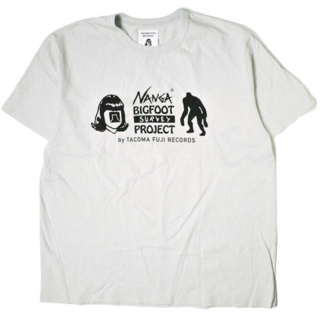 NANGA x TACOMA FUJI RECORDS ナンガ タコマフジレコーズ 24SS 別注 日本製 BIGFOOT SURVEY PROJECT LOGO TEE 30周年記念Tシャツ XL ICE GRY 半袖 トップス g19574