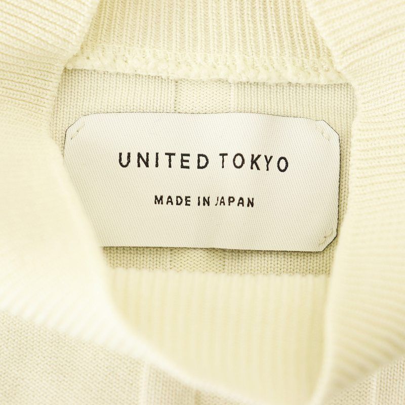 UNITED TOKYO ユナイテッドトウキョウ ハイネック 長袖 ブロックリブプルオーバー ニット  サイズ:F  グリーン  レディース  トップス ユナイテッドトウキョウ UNITED TOKYO ブロックリブプルオーバー