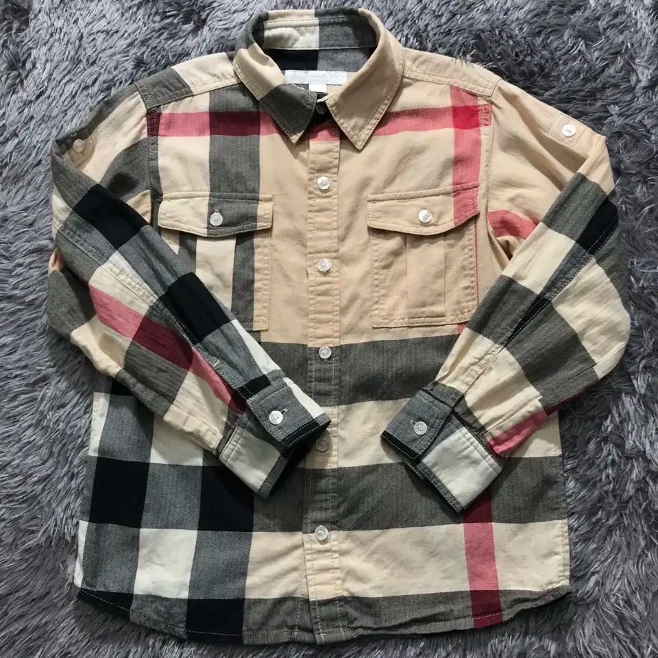 BURBERRY キッズ フォーマル シャツ ノバチェック リボン 120 キッズ 6Y ( 116cm ) A 級 @ BURBERRY(バーバリー ) 子供 ノヴァ