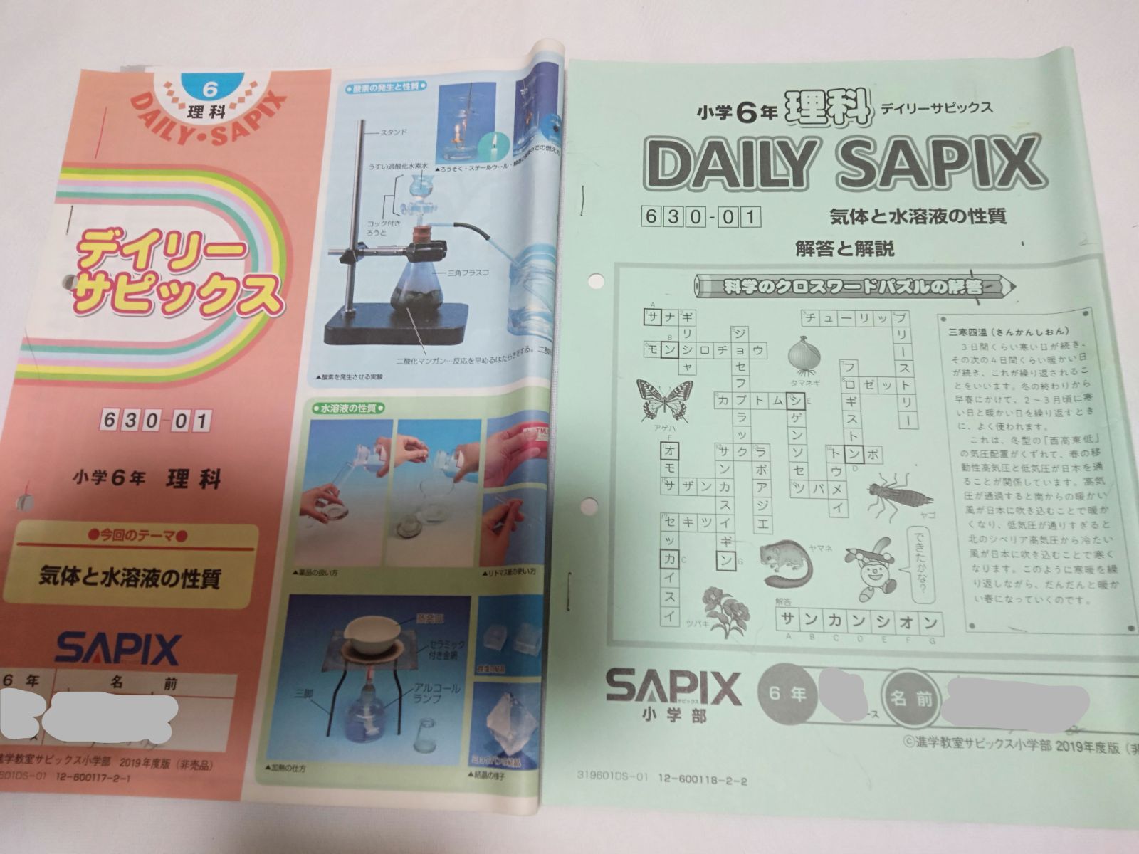 SAPIX】デイリー、ウィークリーサピックス 社会 理科 小6 1年分