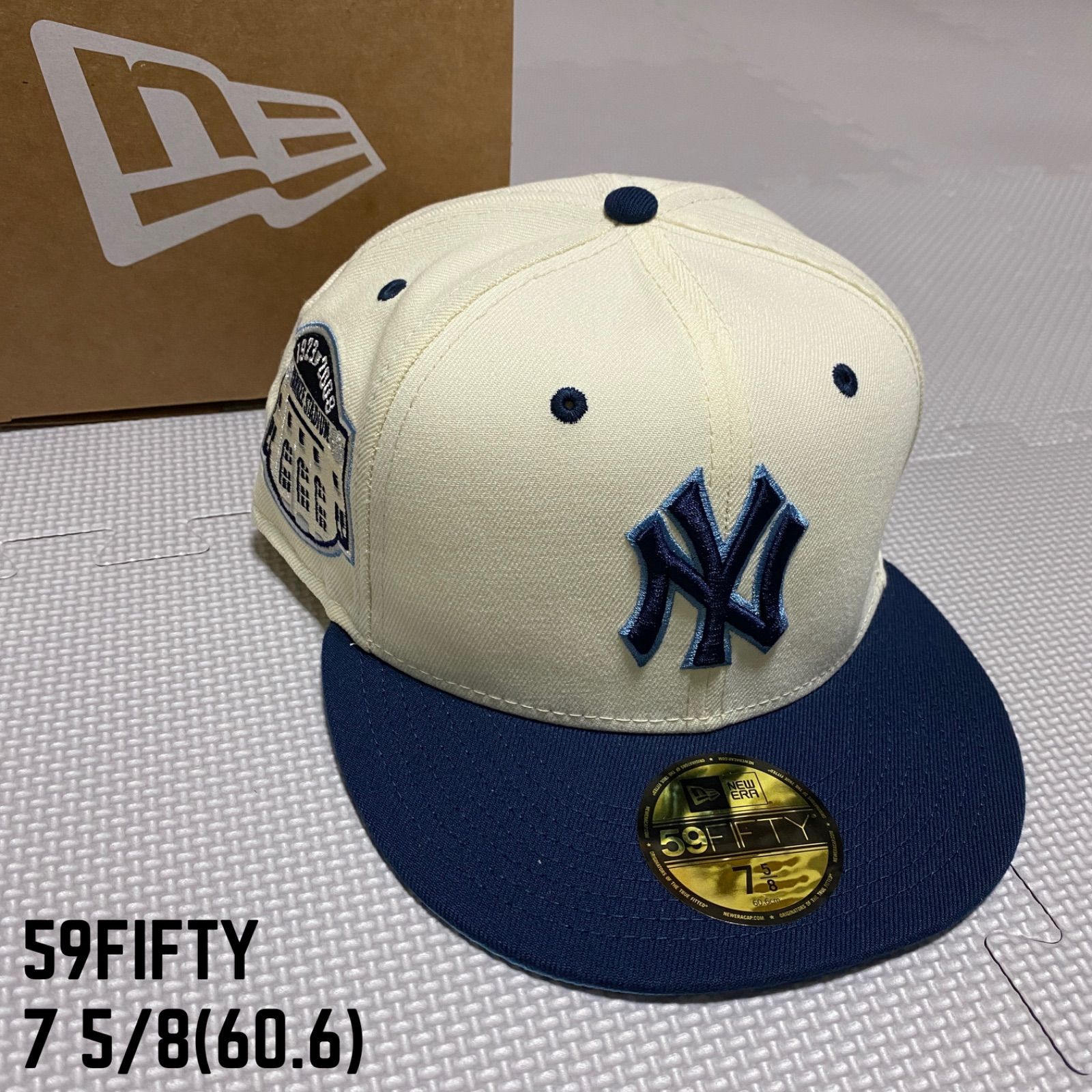 NEWERA》ニューエラ ニューヨーク ヤンキース 59FIFTY 2トーン キャップ オフホワイト ネイビー つば裏 スカイブルー ヤンキーススタジアム サイドパッチ 7 5/8 - メルカリ