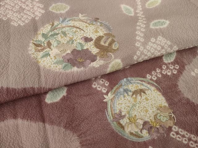 平和屋着物○訪問着 竹屋町刺繍 花丸文 金糸 金彩 正絹 逸品 AAAY1940ck