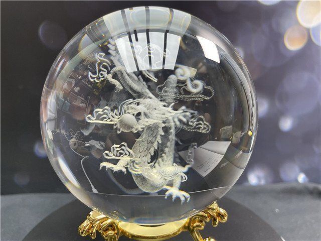 約：96mm超綺麗☆龍入りK9水晶丸玉B86B1/39B16C - メルカリ