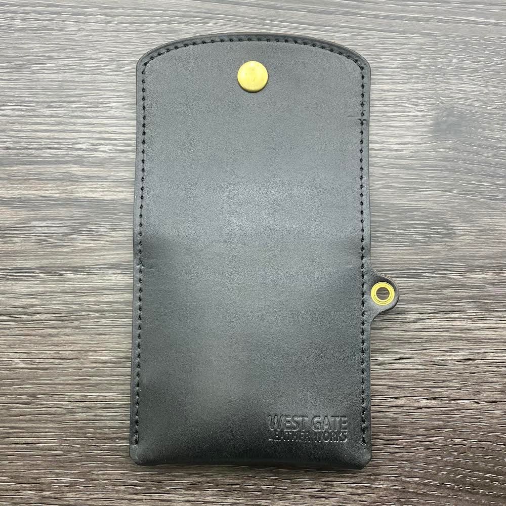 茶芯レザー 黒 真鍮製金具 携帯灰皿 ポケット灰皿 ポータブルアッシュ