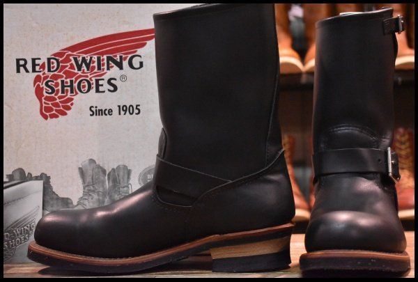 【10D 箱付 美品 08年】レッドウィング 2268 エンジニア 黒 ブラッククローム スチールトゥ ブーツ redwing HOPESMORE【EJ363】