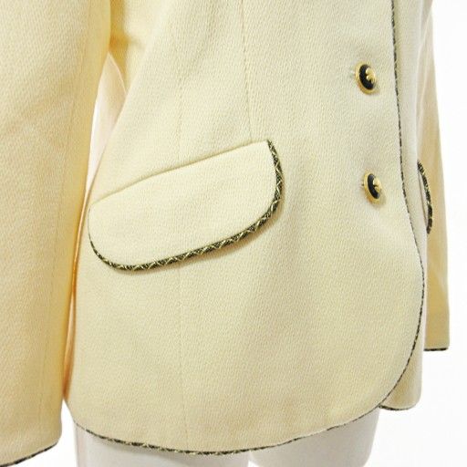レリアン Leilian 美品 ノーカラージャケット デザインボタン