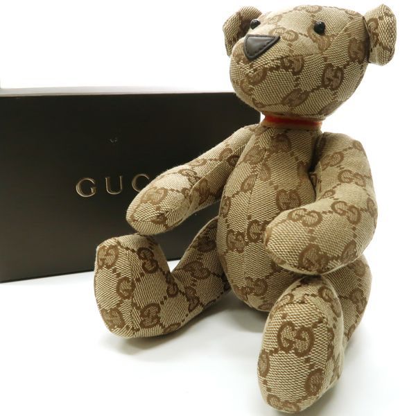 GUCCI テディベア GGキャンバス ぬいぐるみ ベージュ くま 美品 新品