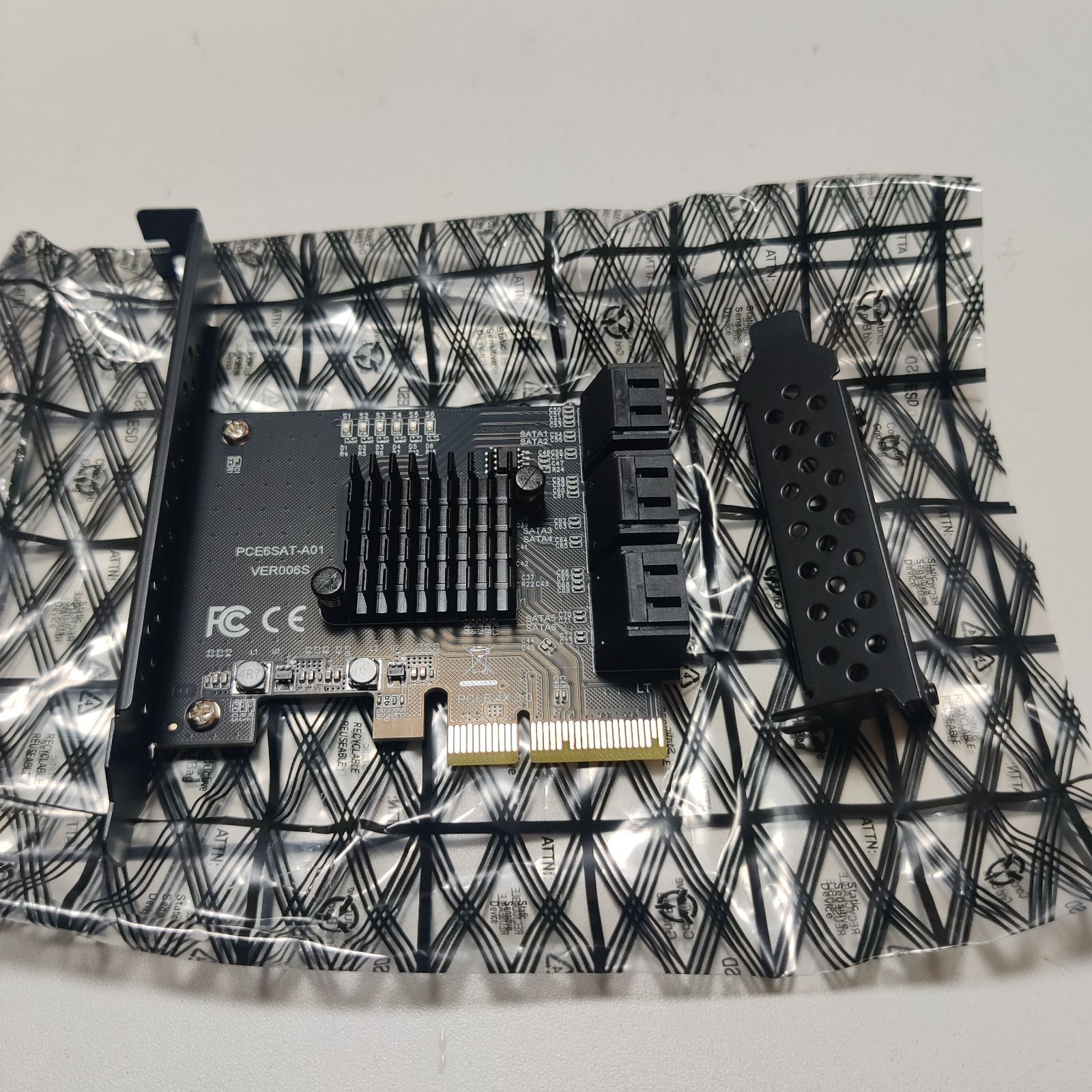 PCIe SATAカード6ポート、6 Gbps SATAコントローラー拡張カード、PCI